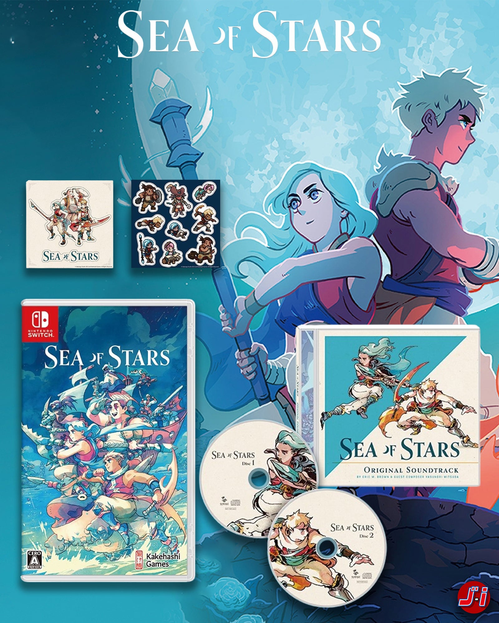 SEA OF STARS COLLECTOR EDITION SWITCH - ORIGINAL SOUNDTRACK 2 CDS - 2 TYPES OF STICKER SHEETS