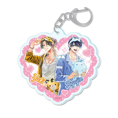 Shuki Shuki Max Heart -Deco Yamano Original Illustration Acrylic Key Chain Ryuujin & Torayuki Pajamas Ver. [Pre-Order Apr 2026]