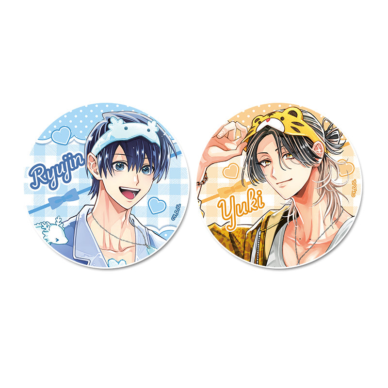 Shuki Shuki Max Heart - Deco Yamano Original Illustration Big Can Badge Set A Pajamas Ver. Complete Set of 2 Types [Pre-Order Apr 2026]