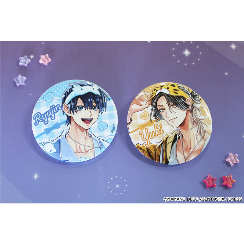 Shuki Shuki Max Heart - Deco Yamano Original Illustration Big Can Badge Set A Pajamas Ver. Complete Set of 2 Types [Pre-Order Apr 2026]