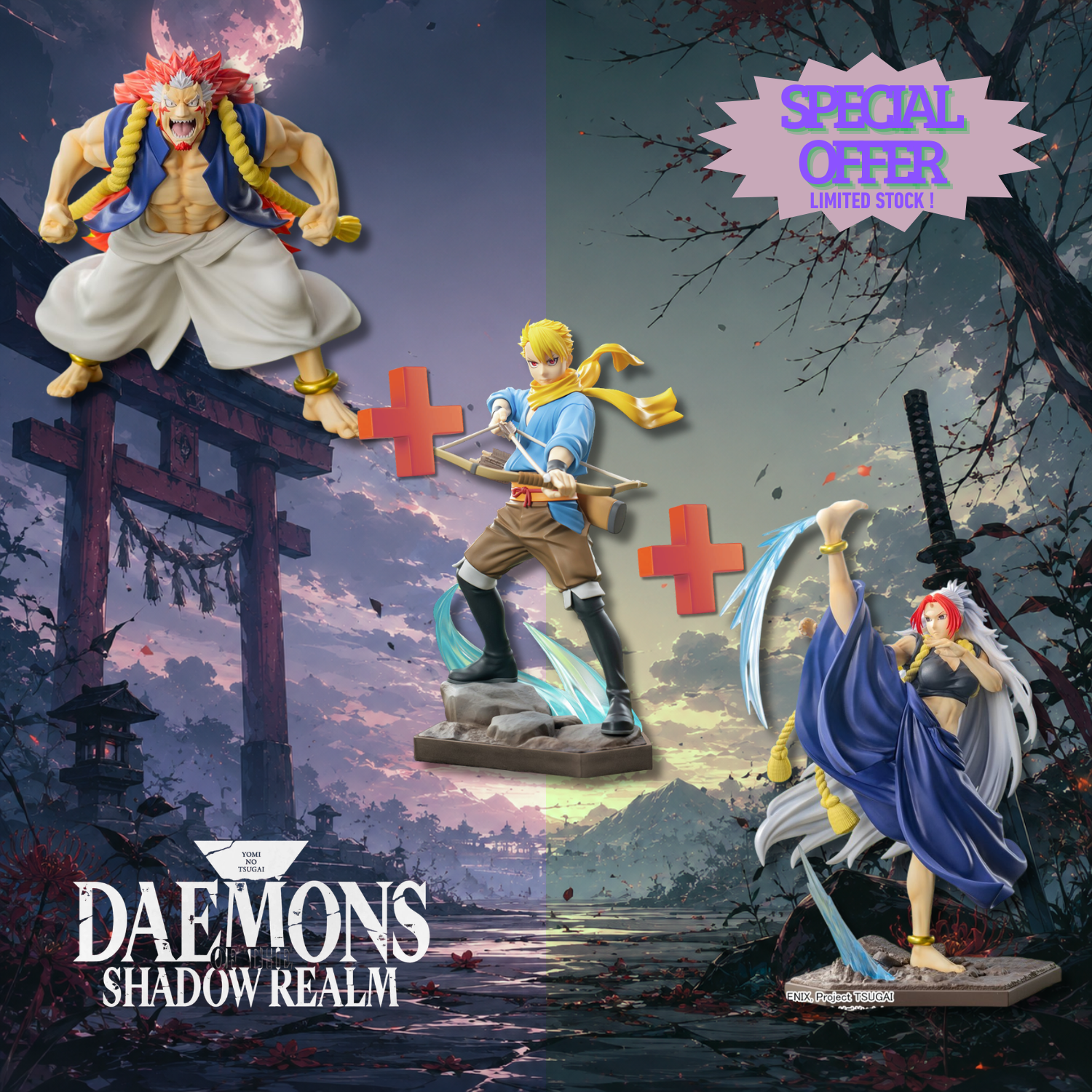 [Special Bundle] Daemons of the Shadow Realm Luminasta Figure - Yuru, Right & Left Complete Set of 3 Types [Pre-order Feb 2027]