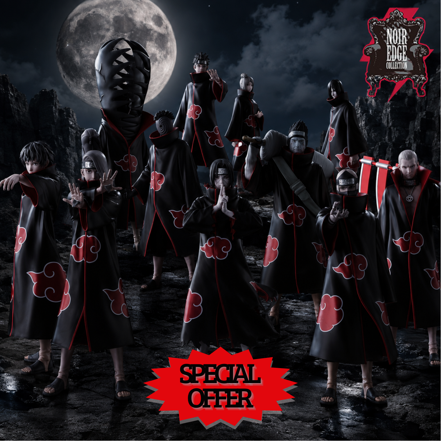 [Special Bundle] Naruto Shippuden Noir Edge Collection - Akatsuki Complete Set of 11 Types [Pre-Order Mar 2027]