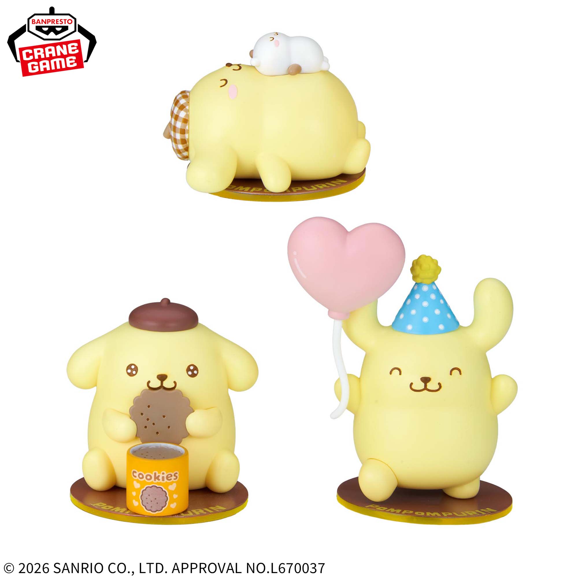 Sanrio Characters Figures Collection - Pompompurin Complete Set of 3 [Pre-Order Apr 2026]