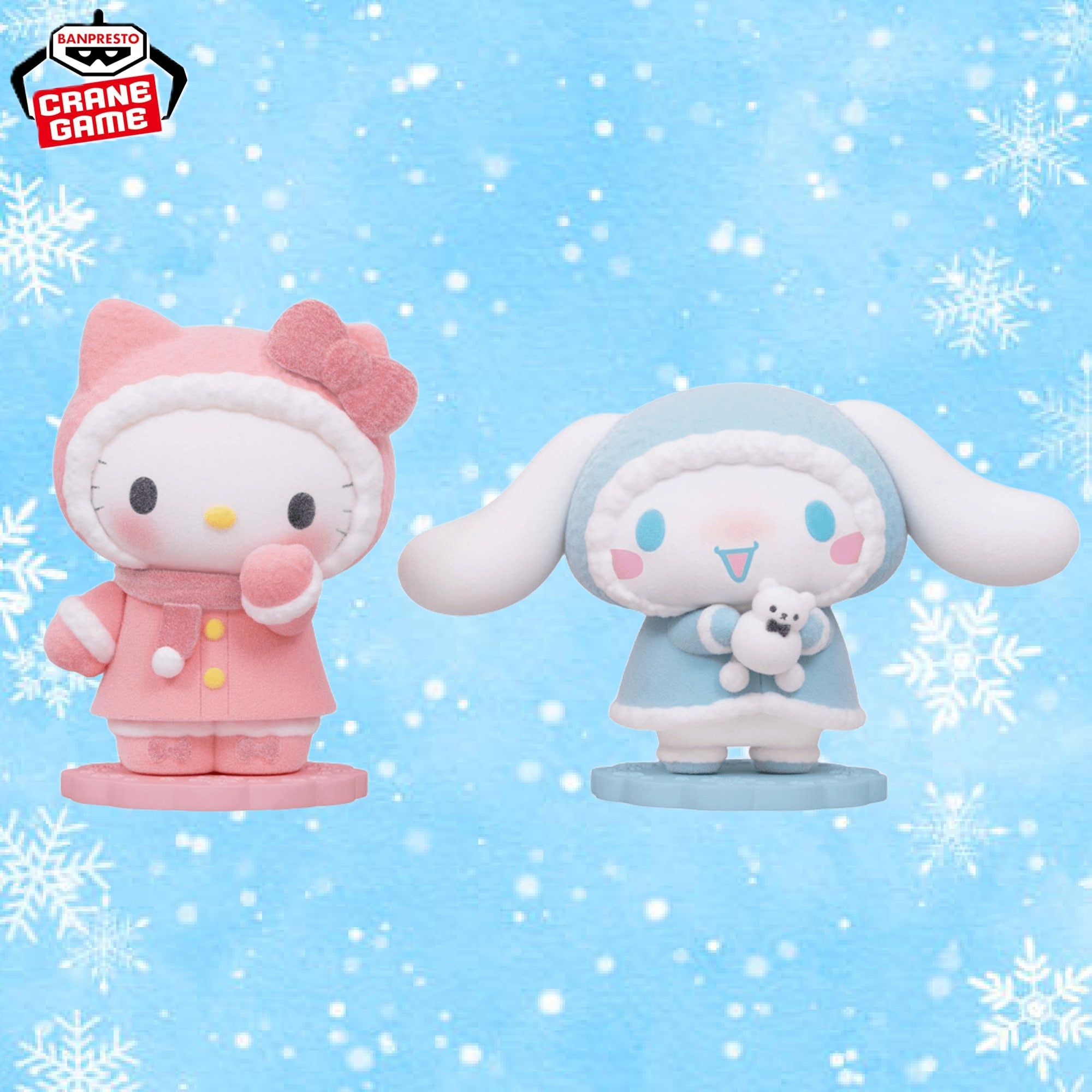 Sanrio Characters Fluffy Puffy - Hello Kitty and Cinnamoroll Duo Set [Pre-Order Jan 2026]