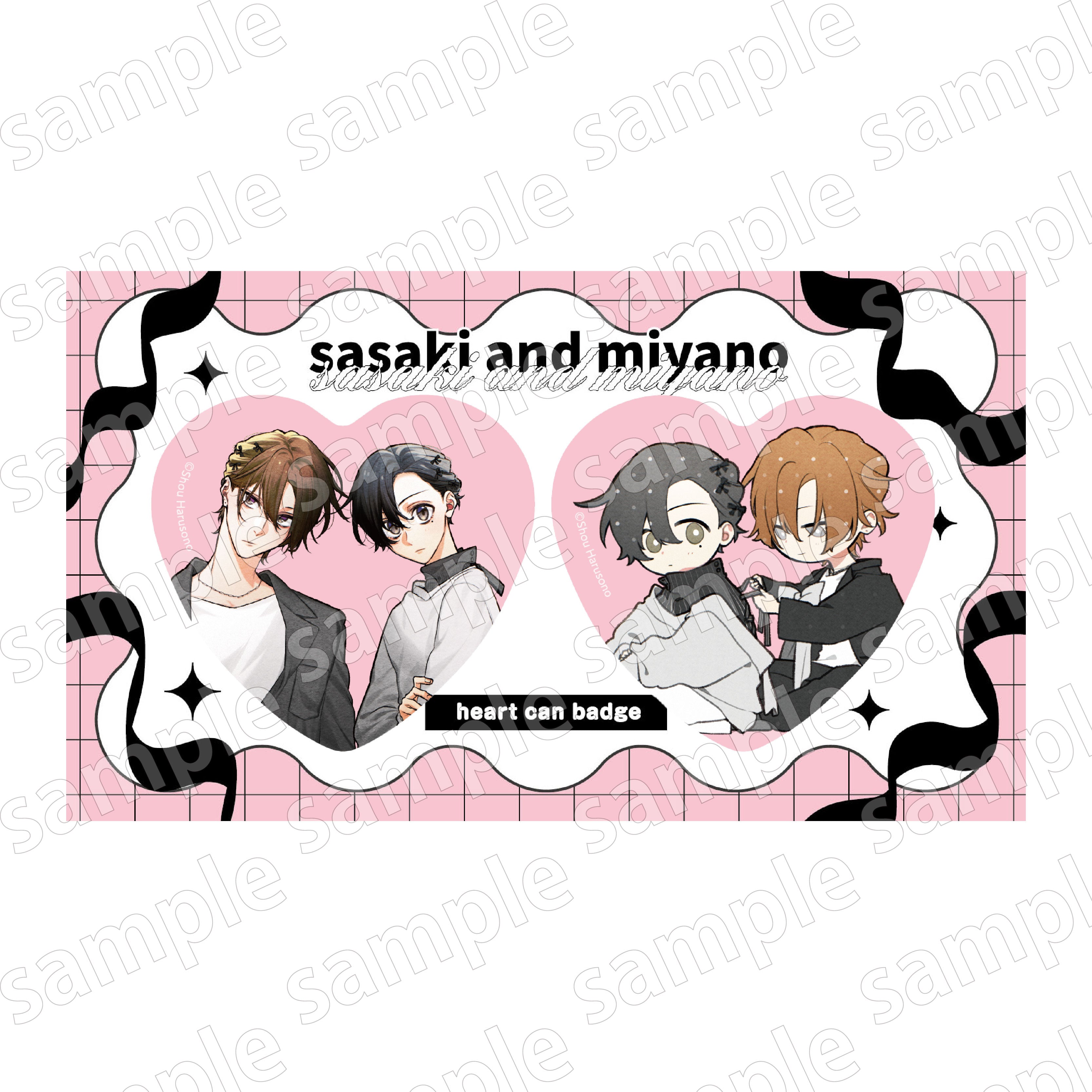 Sasaki and Miyano - Heart Can Badges Black & Pink Ver. Complete Set of 2 Types [Pre-order Mar 2026]