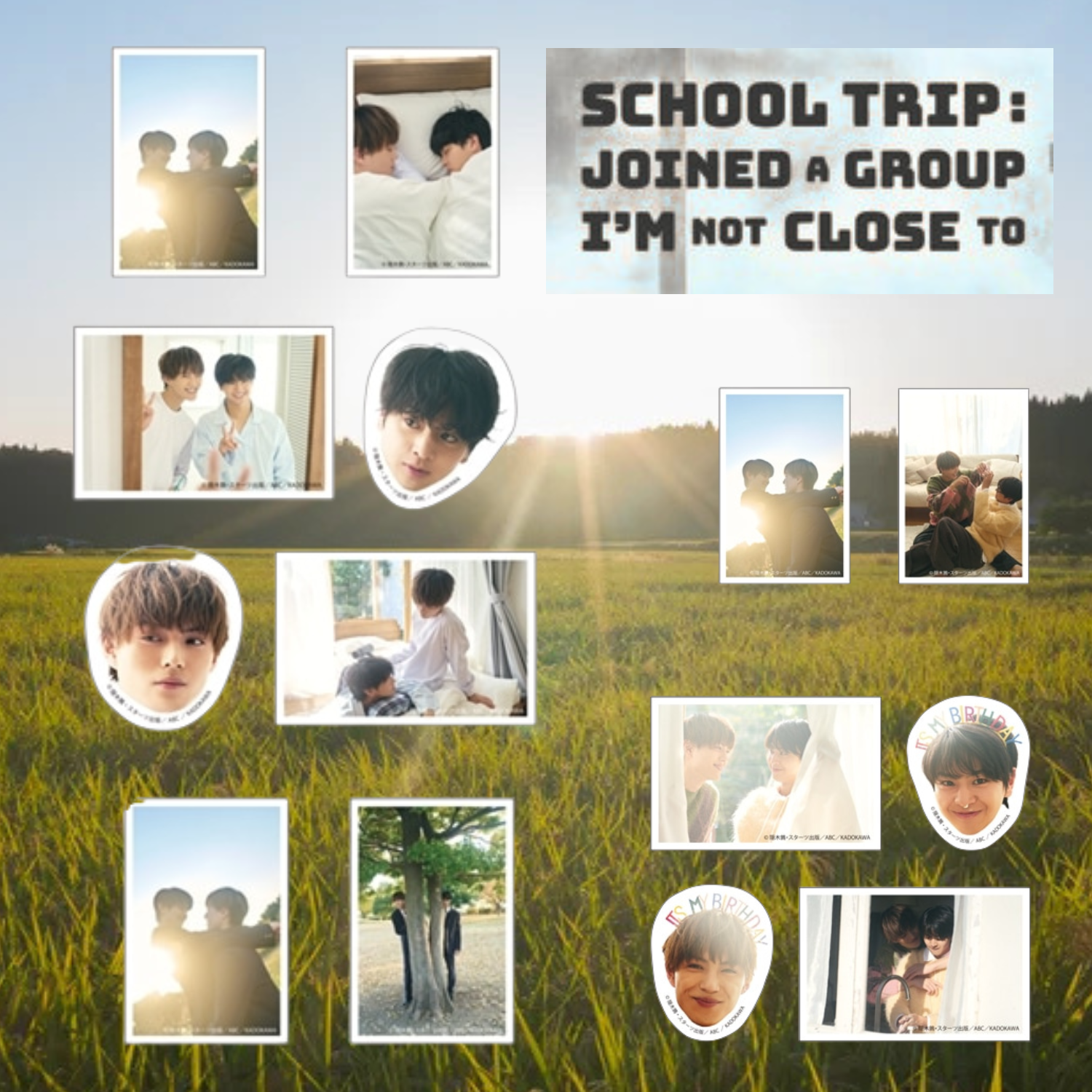 School Trip: Joined a Group I'm Not Close To - Sets of 6 Stickers (3 Types) [Pre-Order Late Jul 2026] (Copy)