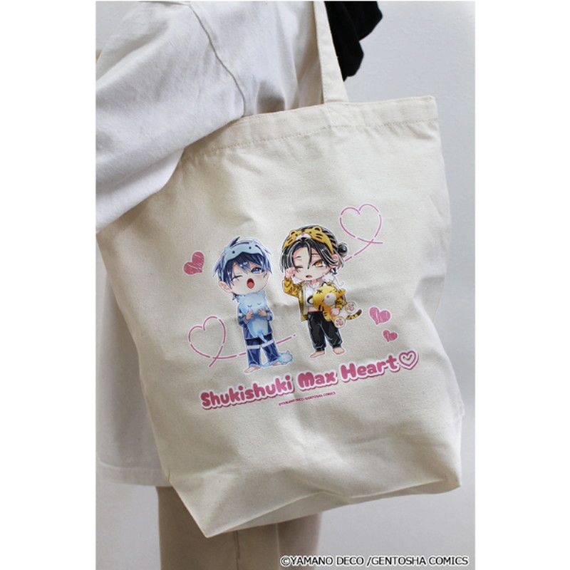 Shuki Shuki Max Heart - Deco Yamano Original Illustration Chibi Chara Canvas Tote Bag Pajamas Ver. [Pre-Order Apr 2026]