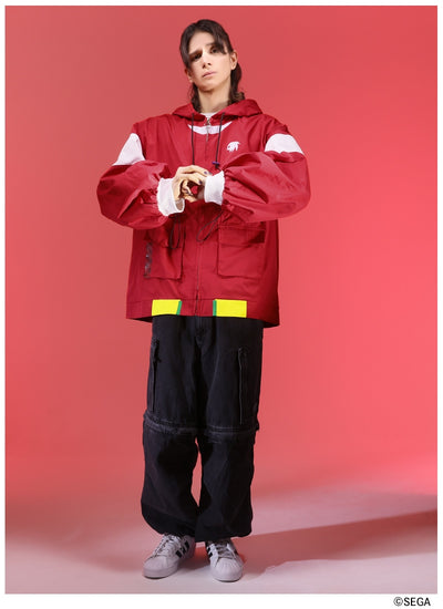 Sonic the Hedgehog x Favorite Collaboration - Knuckles Heroic Powerful Echidna Volume-Sleeve Drawstring Hoodie Jacket [Pre-Order Feb 2027]