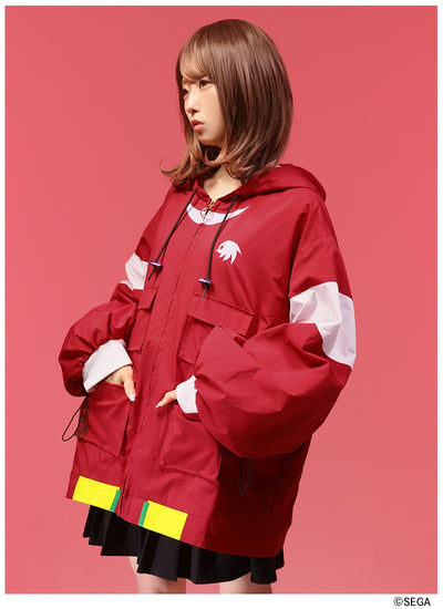 Sonic the Hedgehog x Favorite Collaboration - Knuckles Heroic Powerful Echidna Volume-Sleeve Drawstring Hoodie Jacket [Pre-Order Feb 2027]