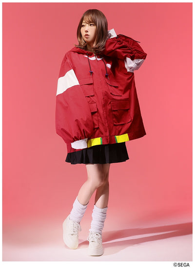 Sonic the Hedgehog x Favorite Collaboration - Knuckles Heroic Powerful Echidna Volume-Sleeve Drawstring Hoodie Jacket [Pre-Order Feb 2027]
