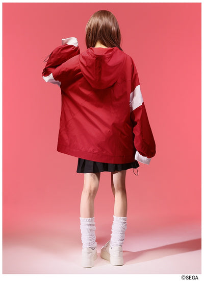 Sonic the Hedgehog x Favorite Collaboration - Knuckles Heroic Powerful Echidna Volume-Sleeve Drawstring Hoodie Jacket [Pre-Order Feb 2027]