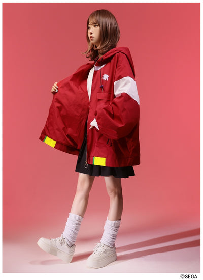 Sonic the Hedgehog x Favorite Collaboration - Knuckles Heroic Powerful Echidna Volume-Sleeve Drawstring Hoodie Jacket [Pre-Order Feb 2027]