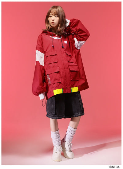 Sonic the Hedgehog x Favorite Collaboration - Knuckles Heroic Powerful Echidna Volume-Sleeve Drawstring Hoodie Jacket [Pre-Order Feb 2027]