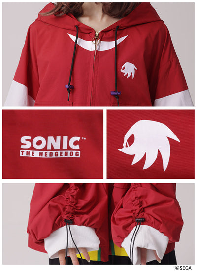 Sonic the Hedgehog x Favorite Collaboration - Knuckles Heroic Powerful Echidna Volume-Sleeve Drawstring Hoodie Jacket [Pre-Order Feb 2027]
