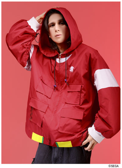 Sonic the Hedgehog x Favorite Collaboration - Knuckles Heroic Powerful Echidna Volume-Sleeve Drawstring Hoodie Jacket [Pre-Order Feb 2027]