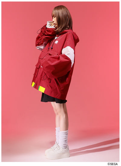 Sonic the Hedgehog x Favorite Collaboration - Knuckles Heroic Powerful Echidna Volume-Sleeve Drawstring Hoodie Jacket [Pre-Order Feb 2027]