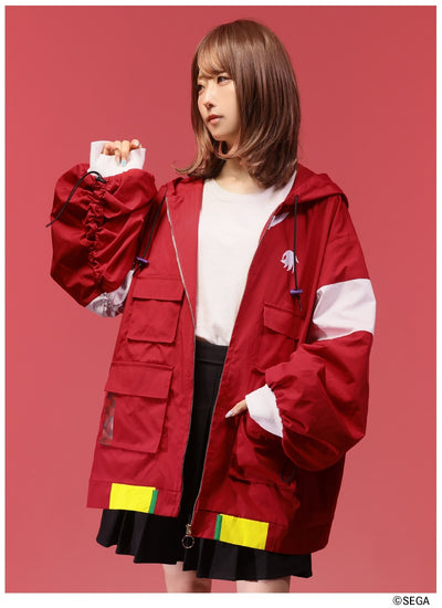 Sonic the Hedgehog x Favorite Collaboration - Knuckles Heroic Powerful Echidna Volume-Sleeve Drawstring Hoodie Jacket [Pre-Order Feb 2027]