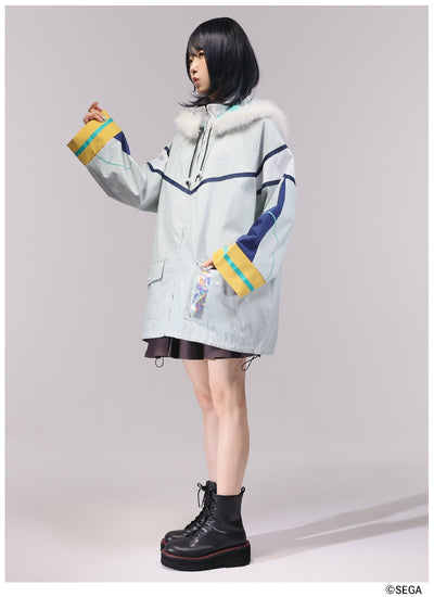 Sonic the Hedgehog x Favorite Collaboration - Silver The Hedgehog Drawstring Hooded Blouson With Fur [Pre-Order Feb 2027]