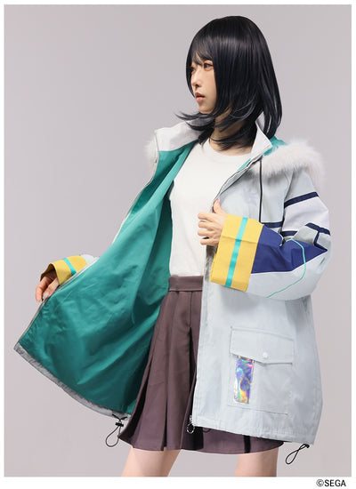 Sonic the Hedgehog x Favorite Collaboration - Silver The Hedgehog Drawstring Hooded Blouson With Fur [Pre-Order Feb 2027]