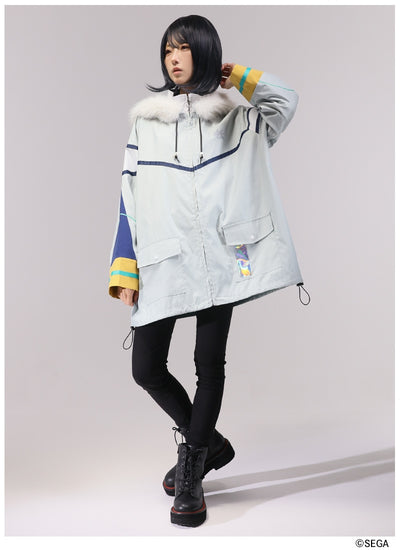 Sonic the Hedgehog x Favorite Collaboration - Silver The Hedgehog Drawstring Hooded Blouson With Fur [Pre-Order Feb 2027]