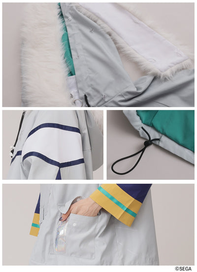 Sonic the Hedgehog x Favorite Collaboration - Silver The Hedgehog Drawstring Hooded Blouson With Fur [Pre-Order Feb 2027]