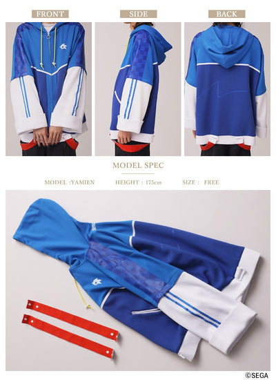 Sonic the Hedgehog x Favorite Collaboration - Sonic The Hedgehog 2-Way Sleeve Cardboard Knit Hoodie [Pre-Order Feb 2027]