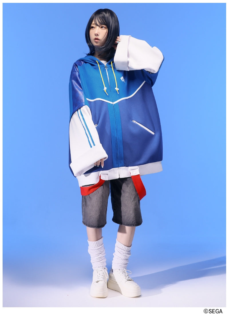 Sonic the Hedgehog x Favorite Collaboration - Sonic The Hedgehog 2-Way Sleeve Cardboard Knit Hoodie [Pre-Order Feb 2027]