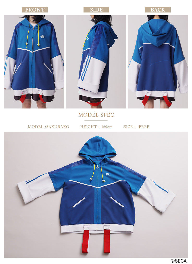 Sonic the Hedgehog x Favorite Collaboration - Sonic The Hedgehog 2-Way Sleeve Cardboard Knit Hoodie [Pre-Order Feb 2027]