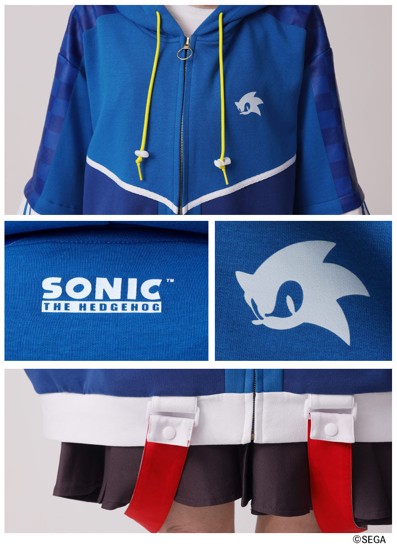Sonic the Hedgehog x Favorite Collaboration - Sonic The Hedgehog 2-Way Sleeve Cardboard Knit Hoodie [Pre-Order Feb 2027]
