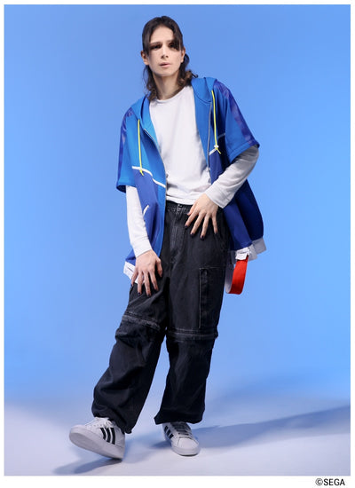 Sonic the Hedgehog x Favorite Collaboration - Sonic The Hedgehog 2-Way Sleeve Cardboard Knit Hoodie [Pre-Order Feb 2027]