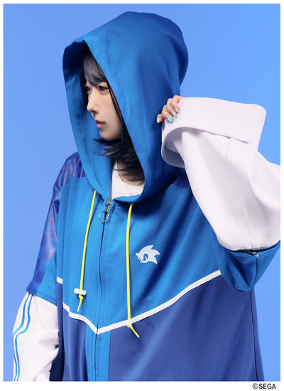 Sonic the Hedgehog x Favorite Collaboration - Sonic The Hedgehog 2-Way Sleeve Cardboard Knit Hoodie [Pre-Order Feb 2027]
