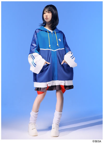 Sonic the Hedgehog x Favorite Collaboration - Sonic The Hedgehog 2-Way Sleeve Cardboard Knit Hoodie [Pre-Order Feb 2027]