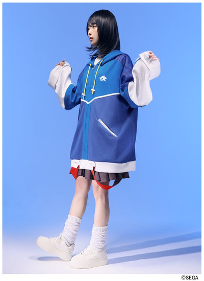 Sonic the Hedgehog x Favorite Collaboration - Sonic The Hedgehog 2-Way Sleeve Cardboard Knit Hoodie [Pre-Order Feb 2027]