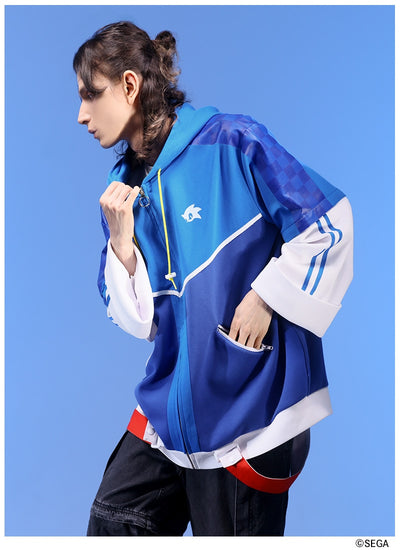 Sonic the Hedgehog x Favorite Collaboration - Sonic The Hedgehog 2-Way Sleeve Cardboard Knit Hoodie [Pre-Order Feb 2027]