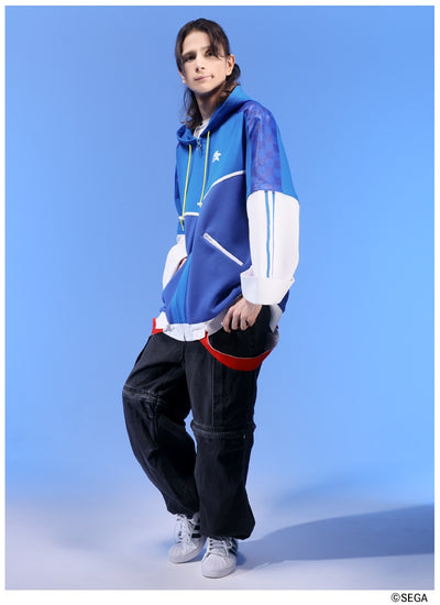 Sonic the Hedgehog x Favorite Collaboration - Sonic The Hedgehog 2-Way Sleeve Cardboard Knit Hoodie [Pre-Order Feb 2027]