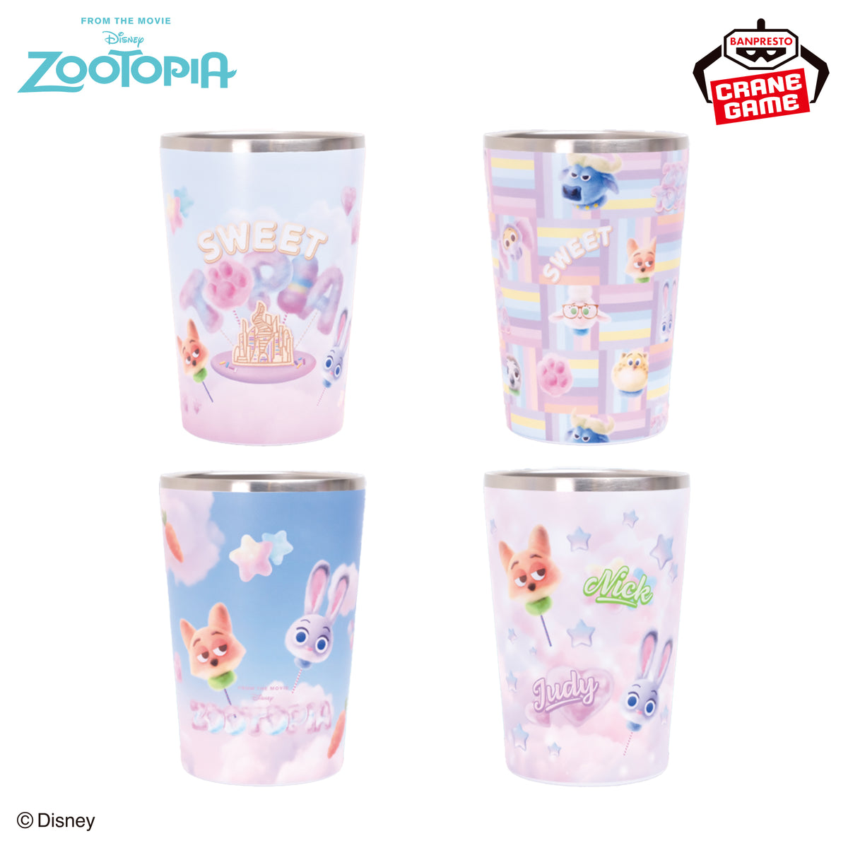 [Special Bundle] Disney Character Zootopia - Multicolor Tumbler Sweet Topia (4 Types)