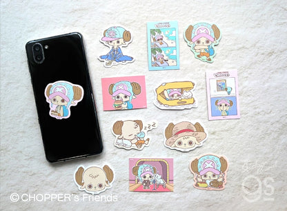 [Special Bundle] One Piece Cute Character Sticker - Chopper's Die-Cut Cross Sticker Complete Set of 12 Types