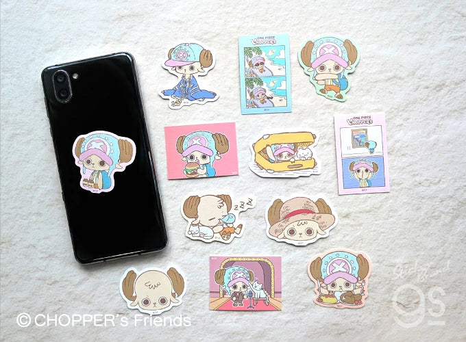 [Special Bundle] One Piece Cute Character Sticker - Chopper's Die-Cut Cross Sticker Complete Set of 12 Types