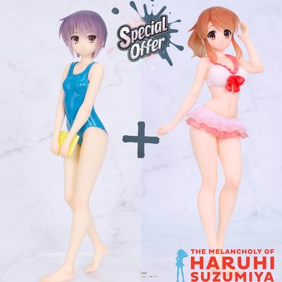 [Special Bundle] The Melancholy of Haruhi Suzumiya Figure - Yuki Nagato & Mikuru Asahina Swimsuit Ver. Complete Set of 2 Types [Pre-Order Feb 2027]