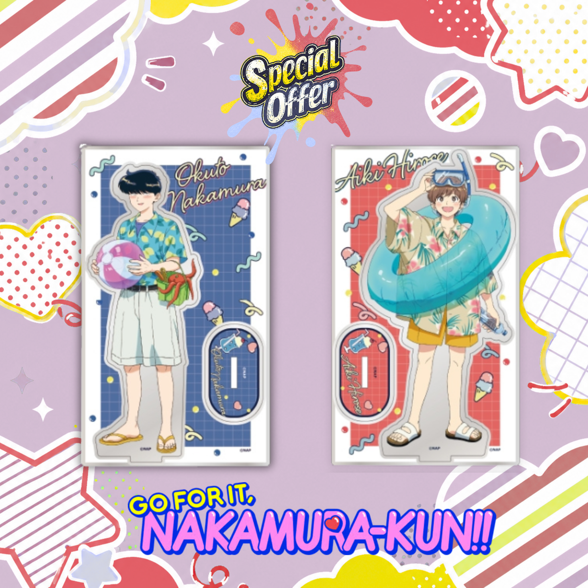 [Special Bundle] Go for It, Nakamura! × Karaoke no Tetsujin - Acrylic Stands