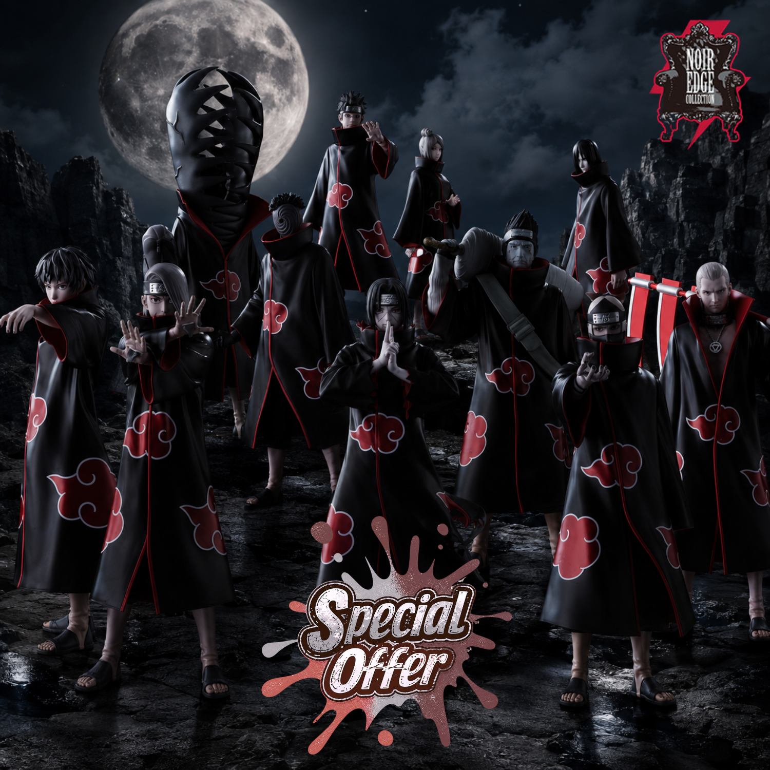 [Special Bundle] Naruto Shippuden Noir Edge Collection - Akatsuki Complete Set of 11 Types [Pre-Order Mar 2027]