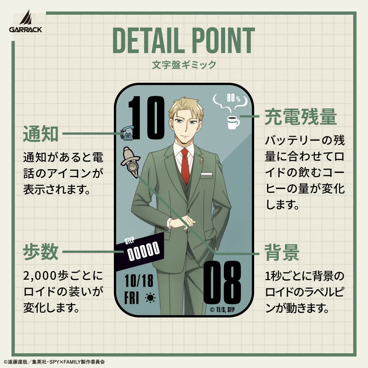 Spy X Family Garrack Smart Watch - Loid Forger Model HUC-SF-BD11-L [Pre-Order Sep 2026]