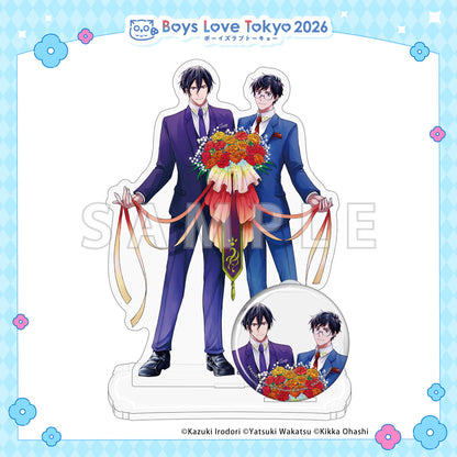 The Other World's Books Depend on the Bean Counter - Boys Love Tokyo 2026 Acrylic Stand & Can Badge Set [Pre-Order Late June 2026]
