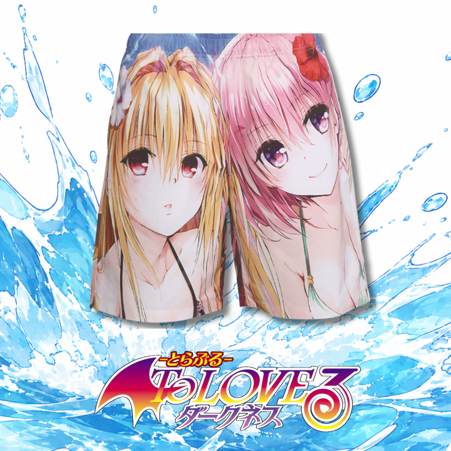 To Love Ru x Jump GIGA 2026 SUMMER - To LOVE ru Trouble Swimsuit Illustration Swim Trunks [Pre-Order Late Mar 2027]