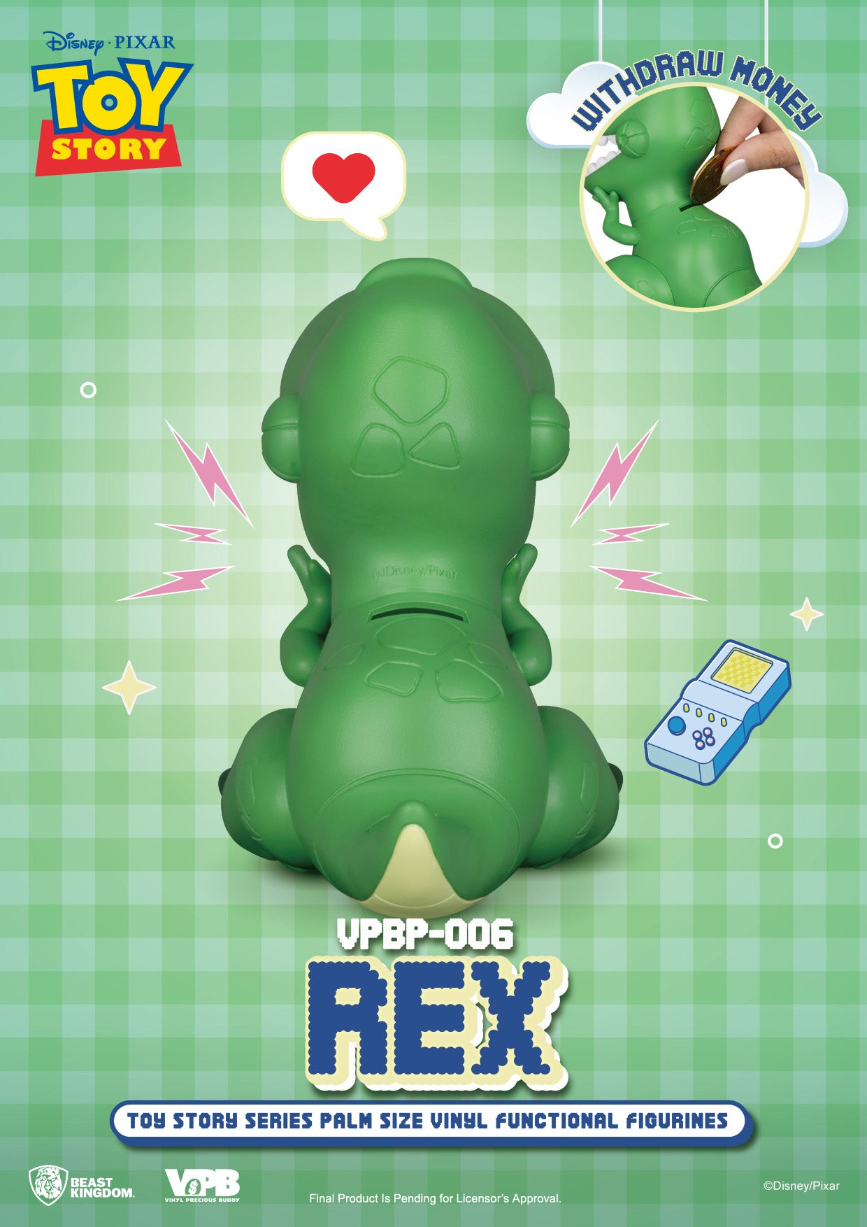 Toy Story Series - Rex Palm Sized Piggy Bank Figure [Pre-Order Jun 2026]