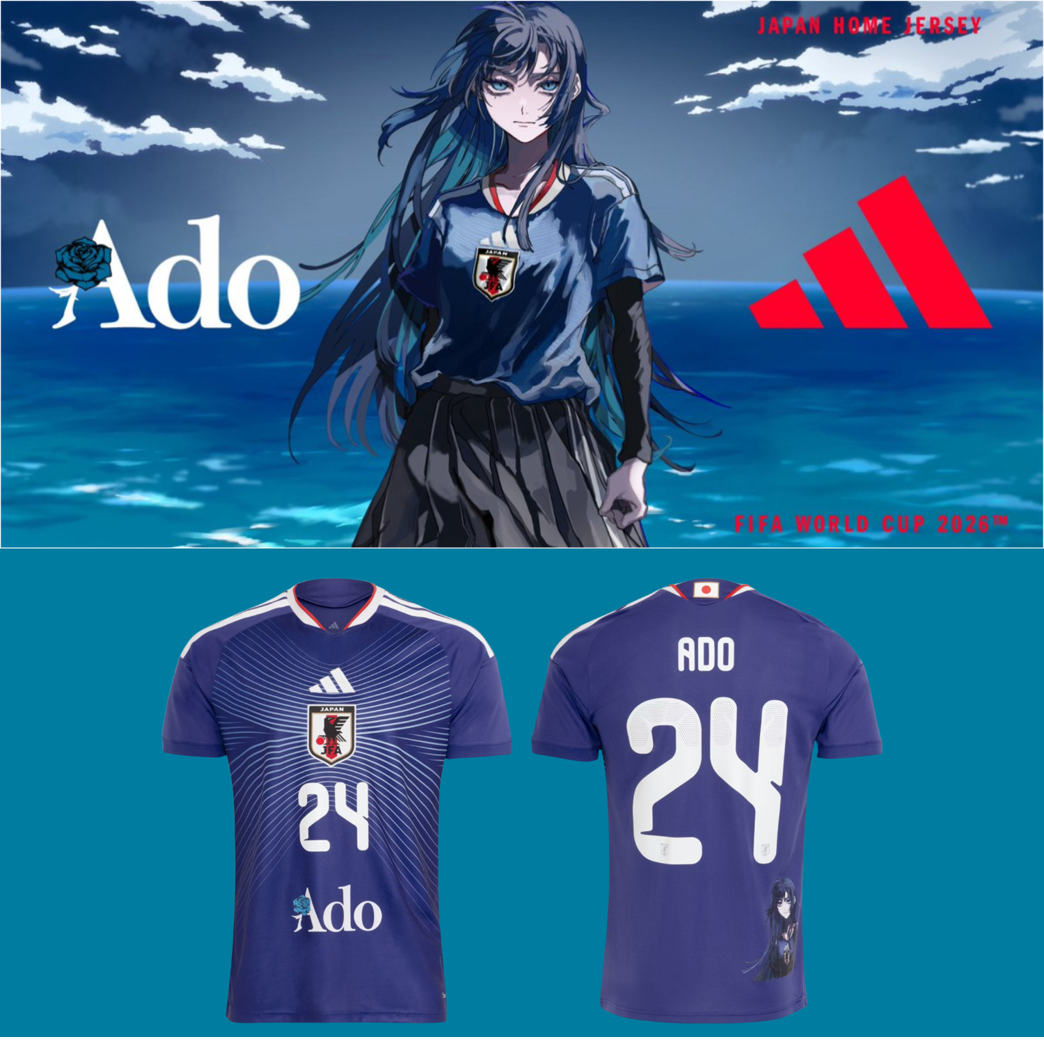 Ado - Adidas x Ado Japan National Football Team 2026 Home Replica Jersey Japan Blue
