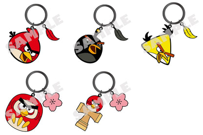 Angry Birds metal keychains, complete set of five designs