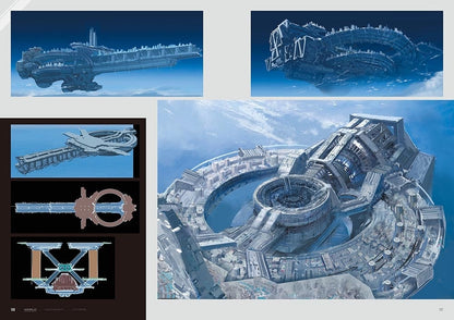 Armored Core VI artbook sample of structure and vehicle concept designs