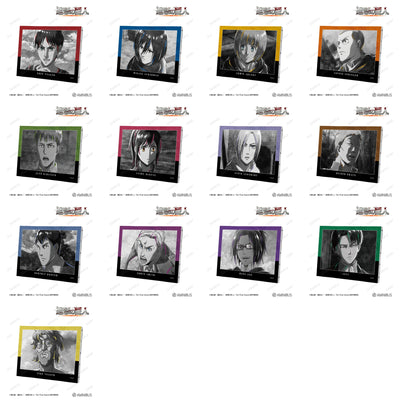 Attack on Titan Ani-Art BLACK LABEL Vol. 3 - F0 Canvas Boards complete set showing all 13 character designs