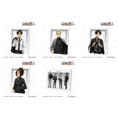 Attack on Titan Harness Style Ver. - F0 Canvas Boards complete set showing all 5 character designs
